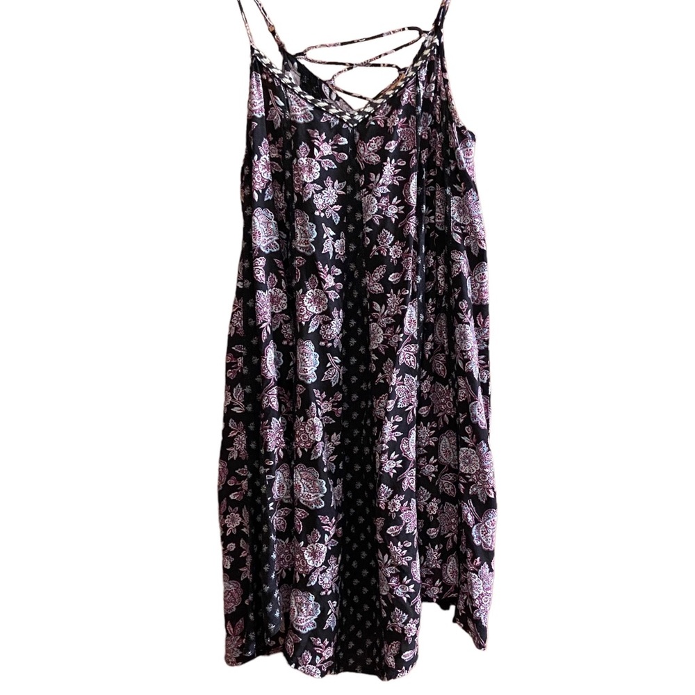 AEO Floral print Sundress w/adjustable straps and back lacing - like new - XS